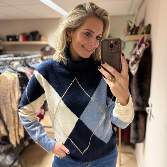Coltrui Charlot Argyle Ruit Blauw