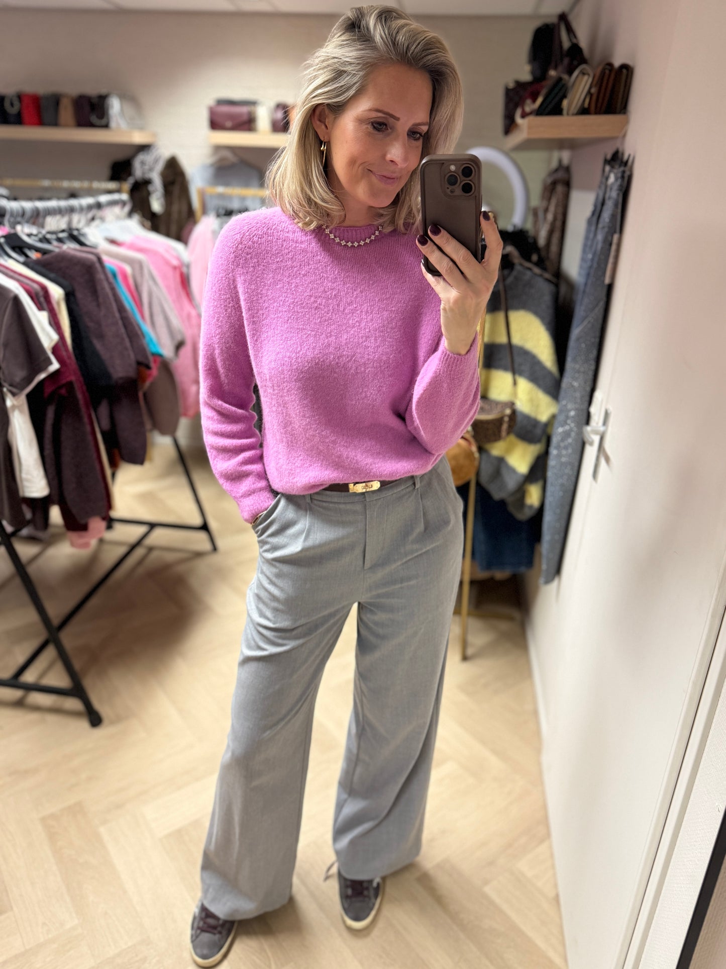 Trui Claudia Alpaca Lange Mouw Lilac