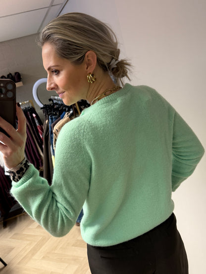 Vest Claudia Lange Mouw Alpaca Mint