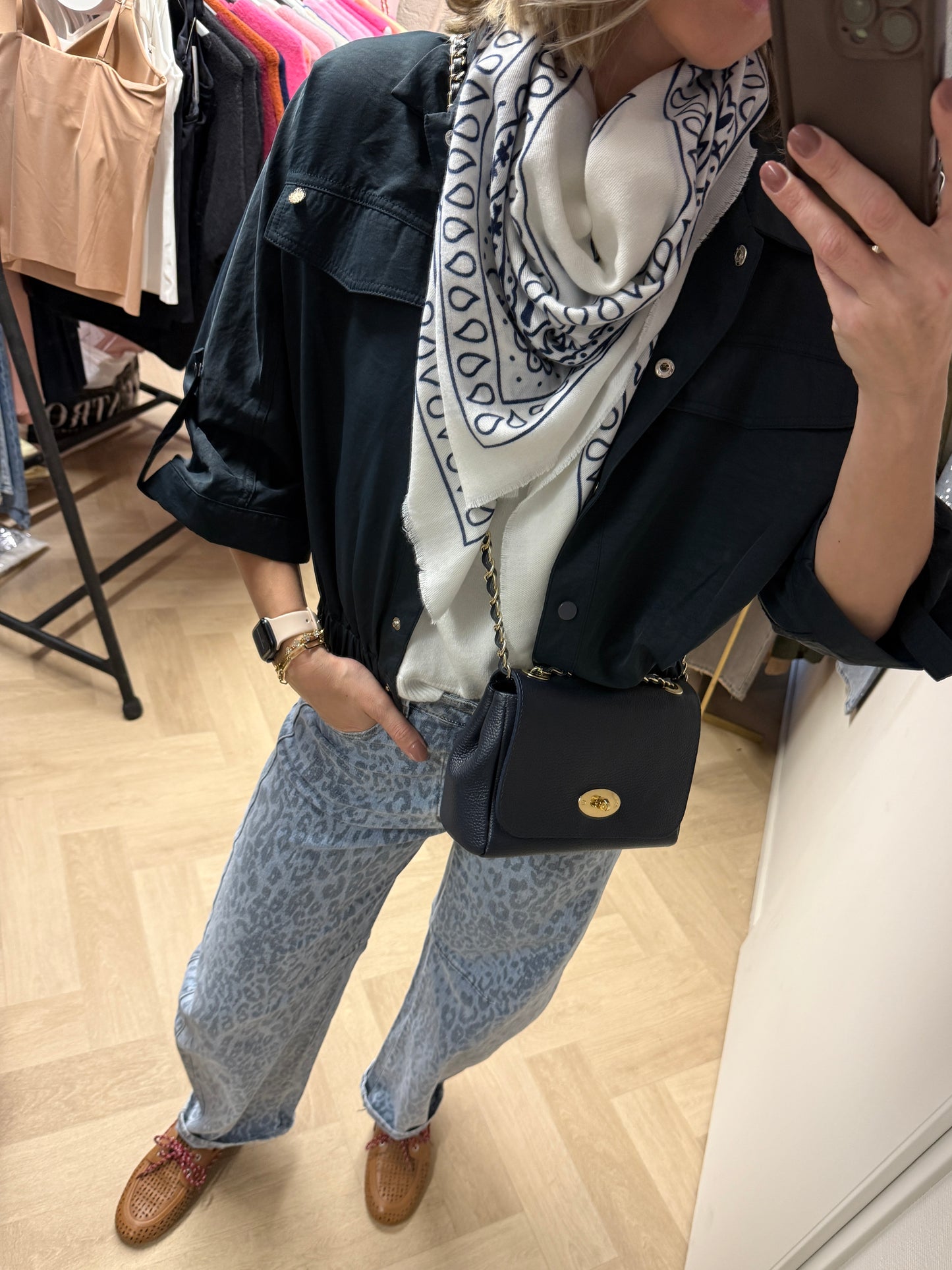 Sjaal Bandana Wit Blauw