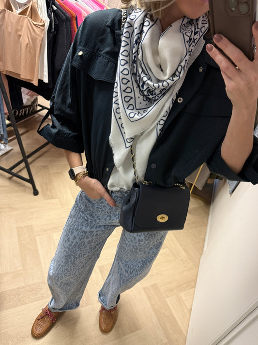 Sjaal Bandana Wit Blauw