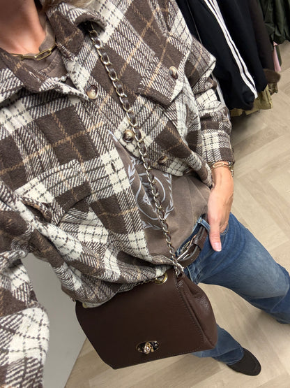 Vest Blouse Jill Ruit Bruin Crème