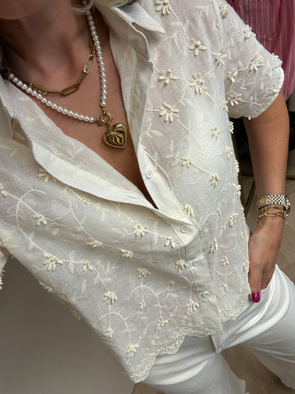 Blouse Milly Embroided Ecru