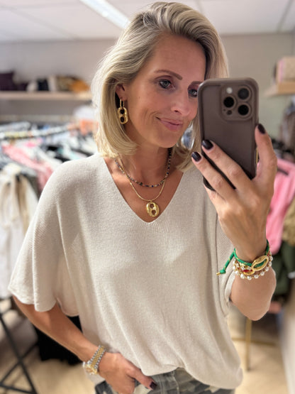 Shirt May Viscose Lurex Champagne