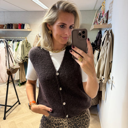 Gilet Claudia Alpaca Choco