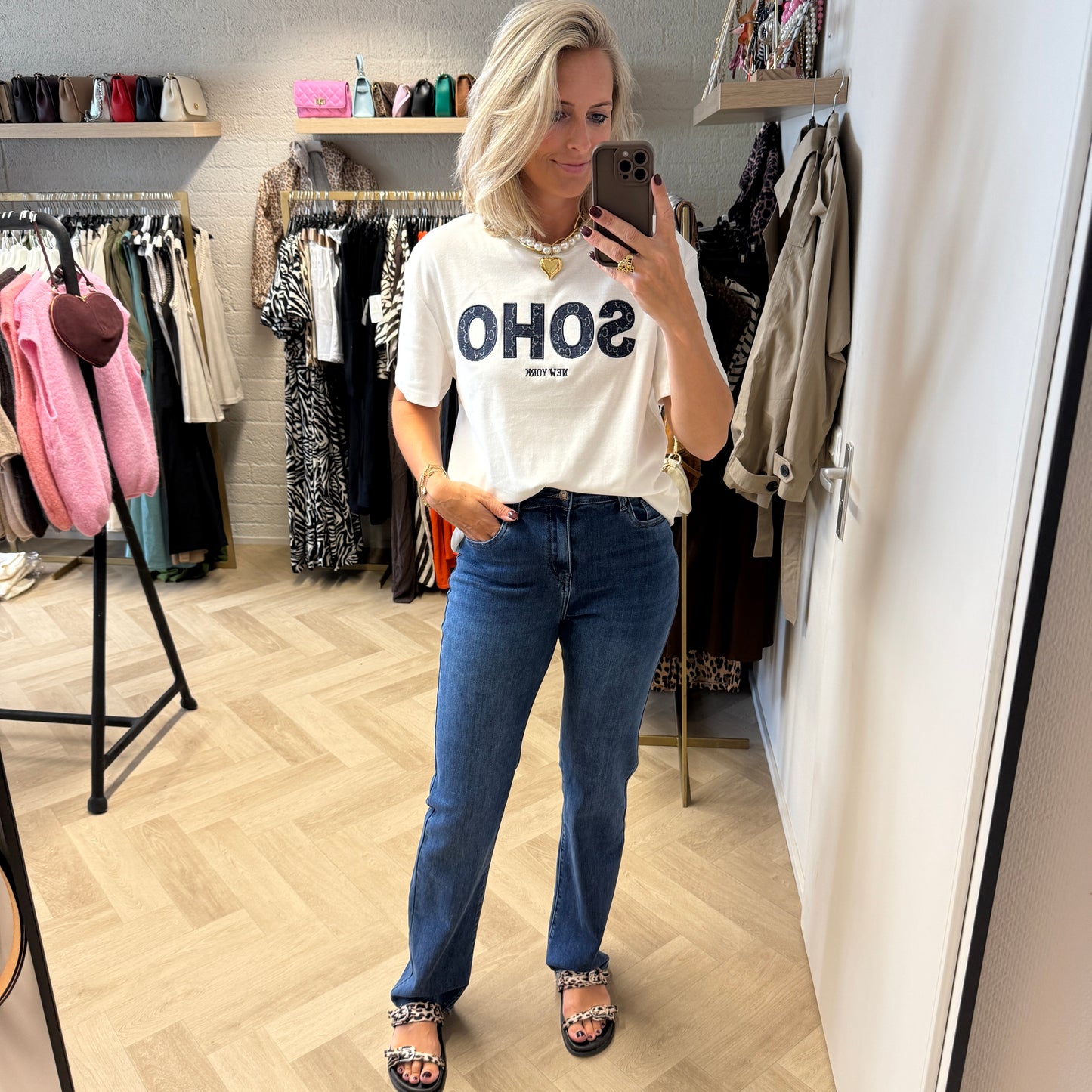 T-shirt Soho Logo Blauw