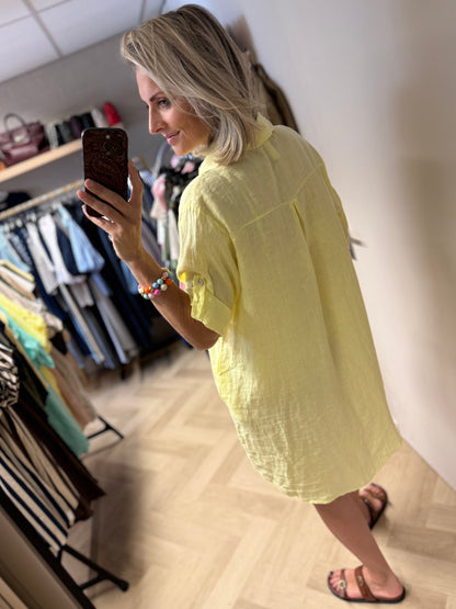 Blouse Jurk Puro Linnen Zachtgeel