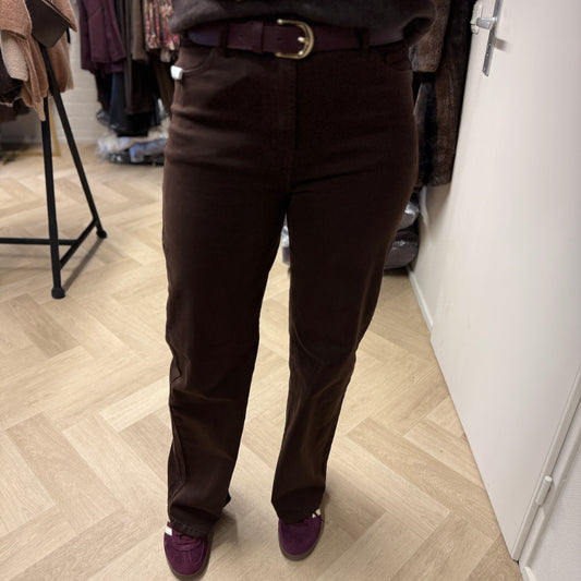 Broek Missy Wide Legg Choco Bruin Tall