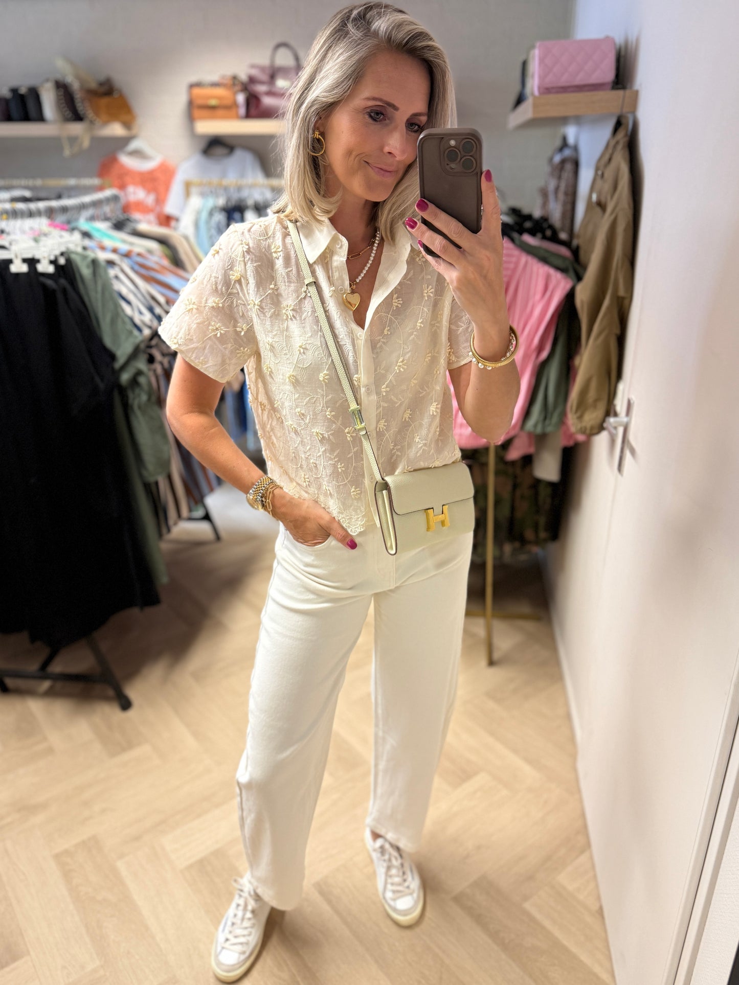 Blouse Milly Embroided Ecru
