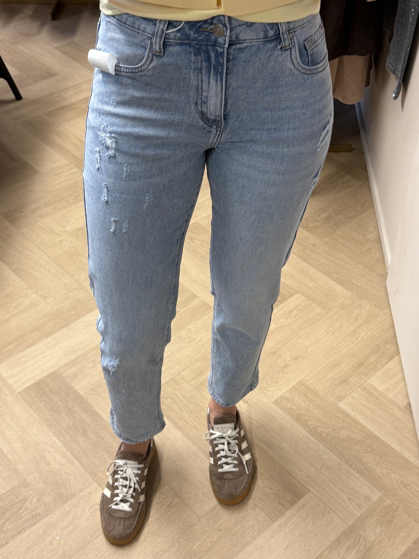 Jeans Eva Mom Fit Light Denim Damage