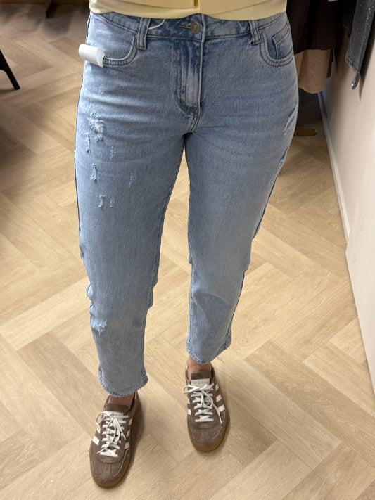 Jeans Eva Mom Fit Light Denim Damage
