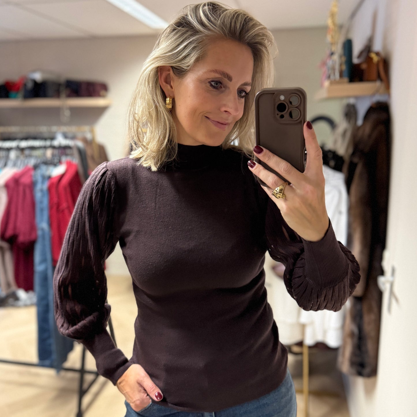 Trui Cindy Mouwen Choco