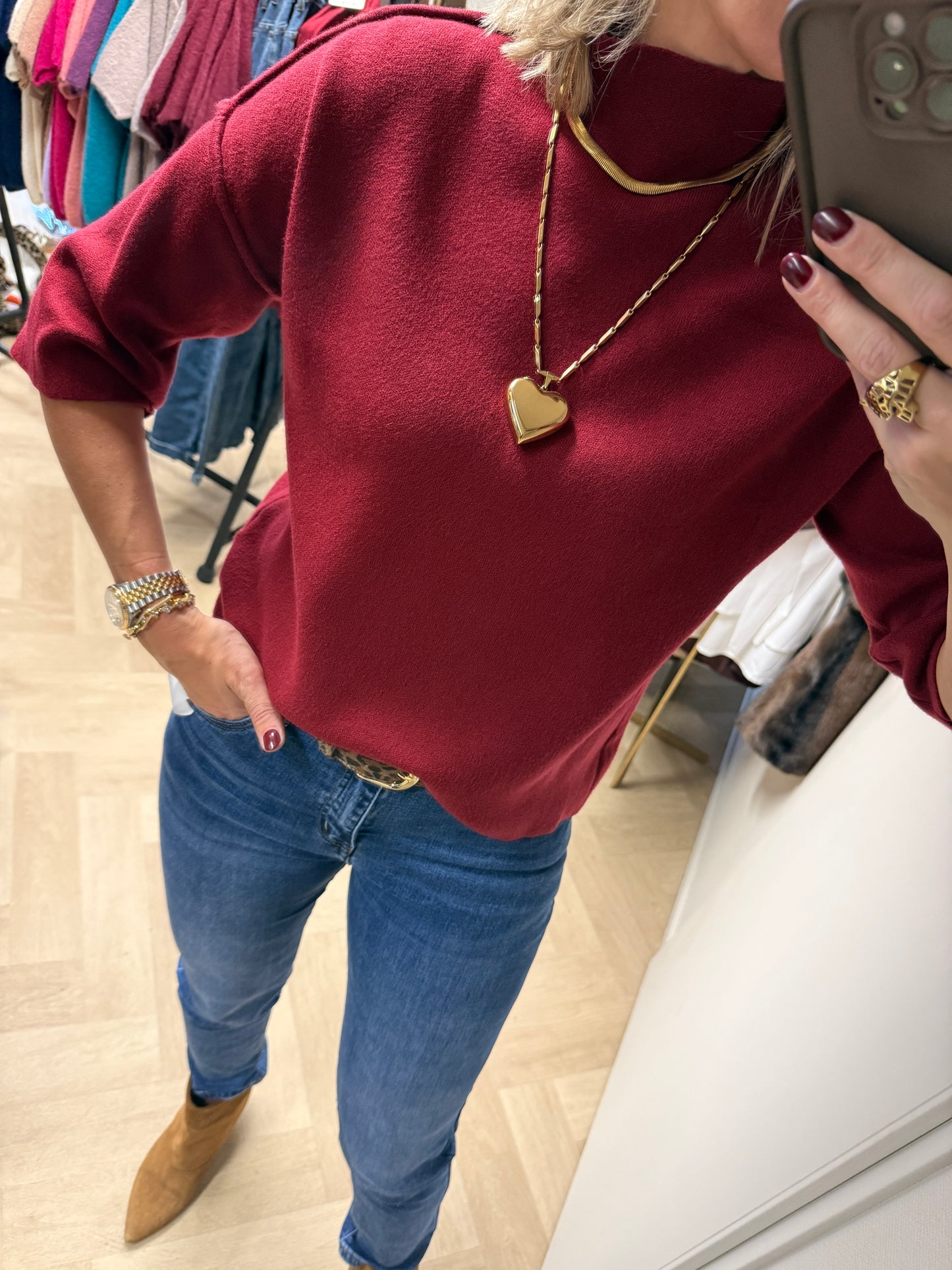 Trui Isabel Viscose Bordeaux