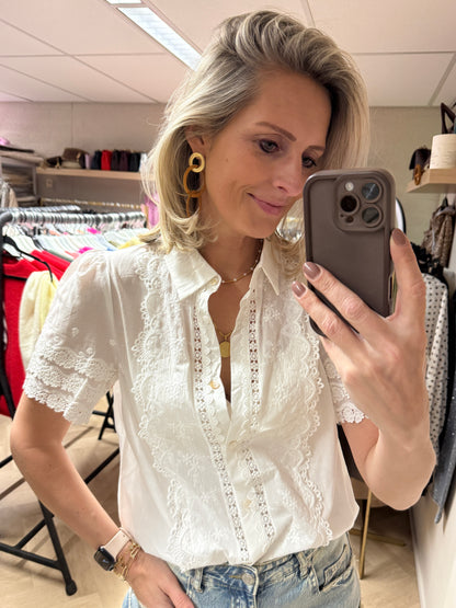 Blouse Edith Korte Mouw Wit