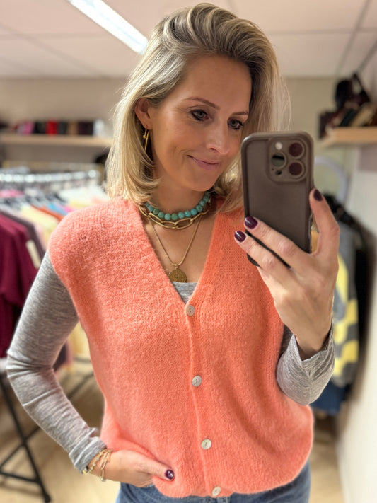 Gilet Claudia Alpaca Peach