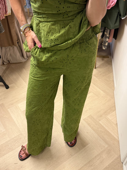 Co Ord Set Broderie Marije Groen