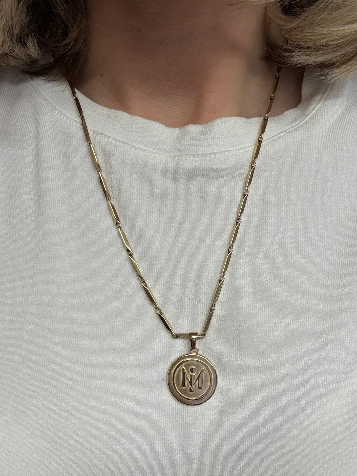 Ketting Mia Ronde Bedel Goud Lang