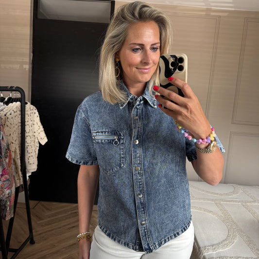 Blouse Kelly Denim Korte Mouw