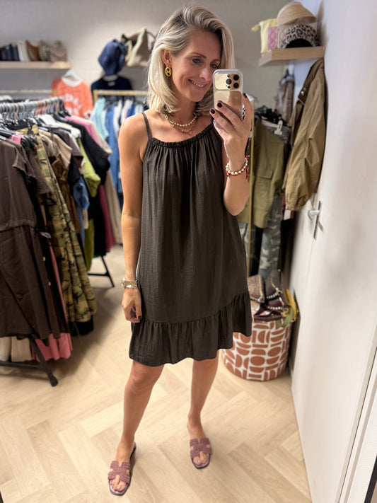 Jurk Macy Viscose Donkerbruin