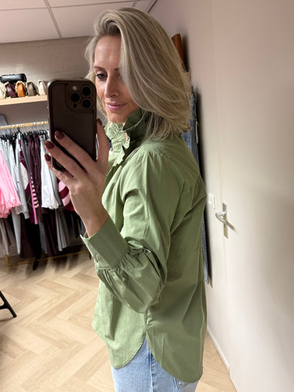 Blouse Viola Roezel Olijfgroen