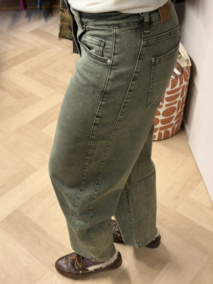 Jeans Laulia Balloon Mid Rise Groen