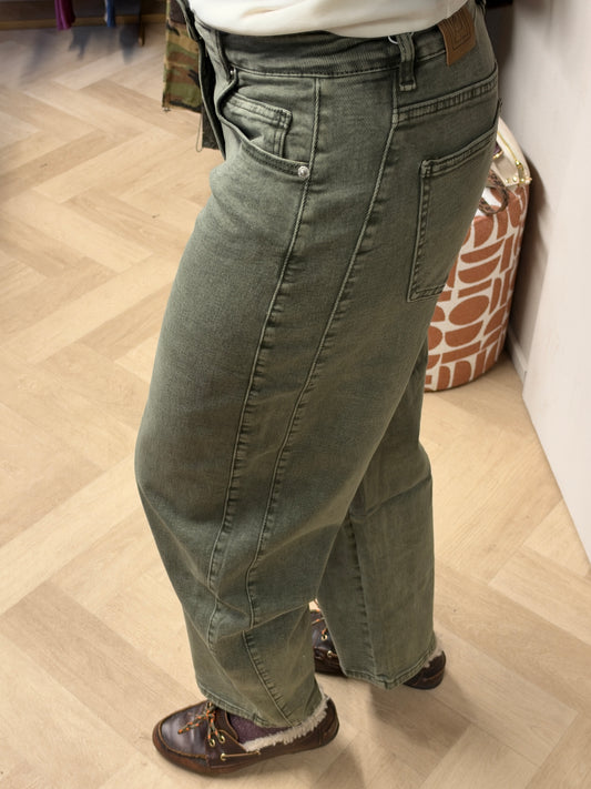 Jeans Laulia Balloon Mid Rise Groen