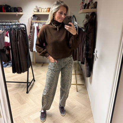 Jeans Leopard Balloon Beige L32