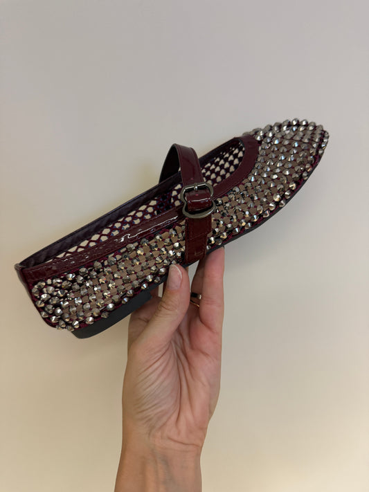 Ballerina Strass Studs Burgundy