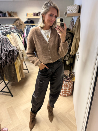 Vest Claudia Alpaca Lange Mouw Camel