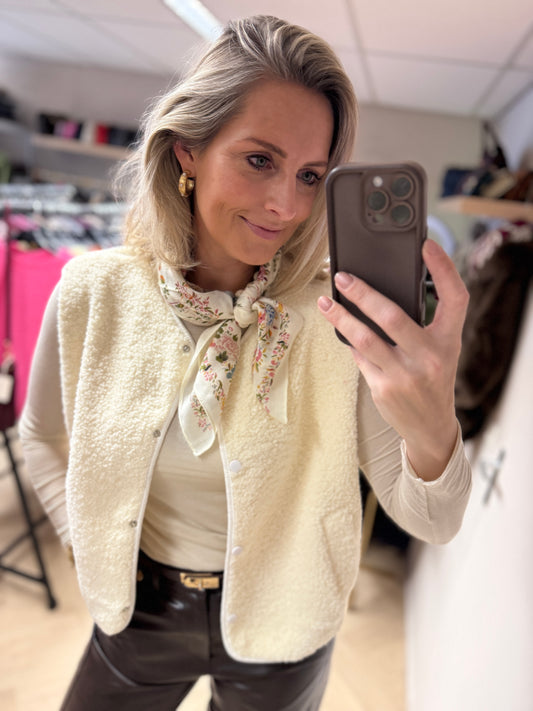 Sjaal Viscose Flower Wit