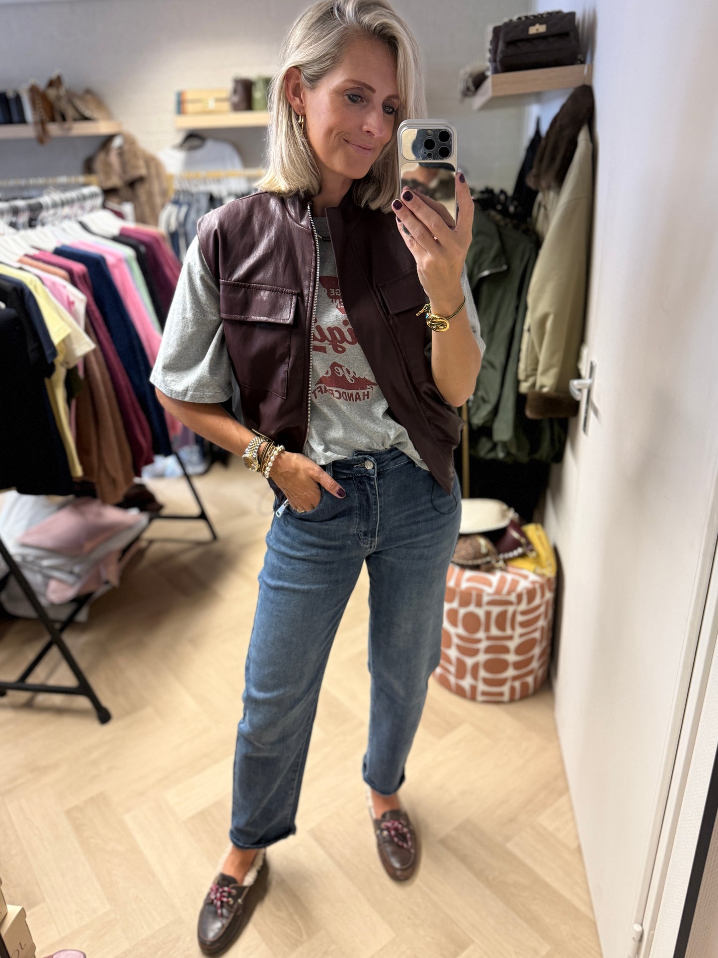 Gilet Haily PU Burgundy