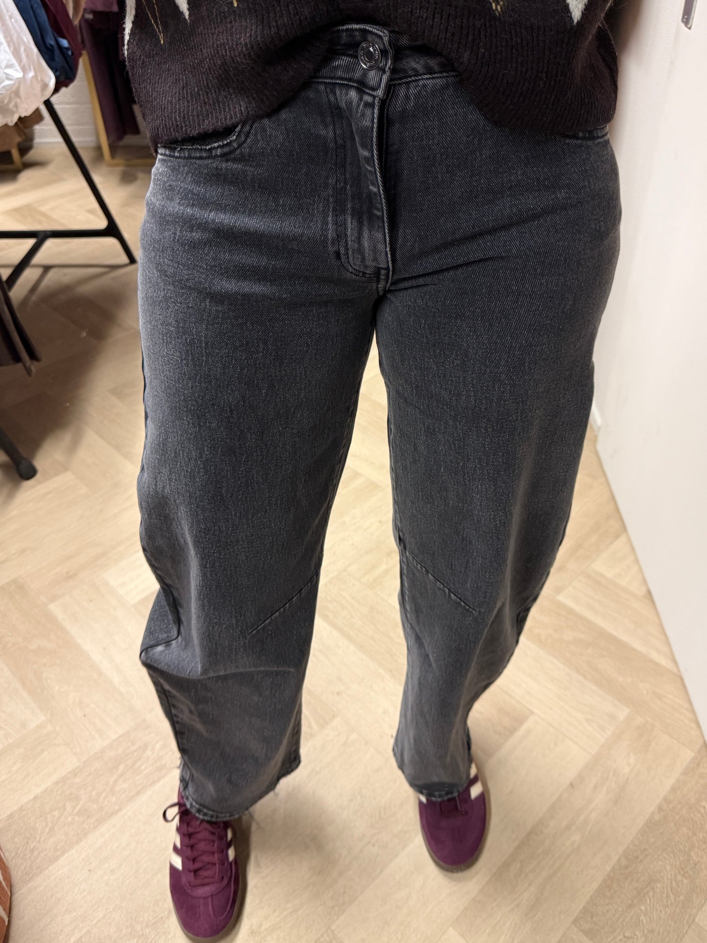 Jeans QH Barrel Fit Donkergrijs