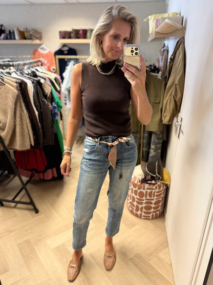 Jeans Eva Mom Fit Blue Denim Sjaal