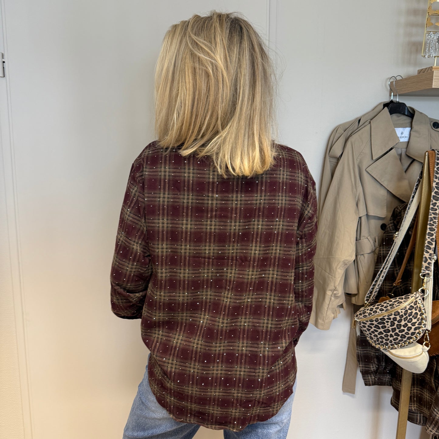 Blouse Janet Ruit Strass Bordeaux