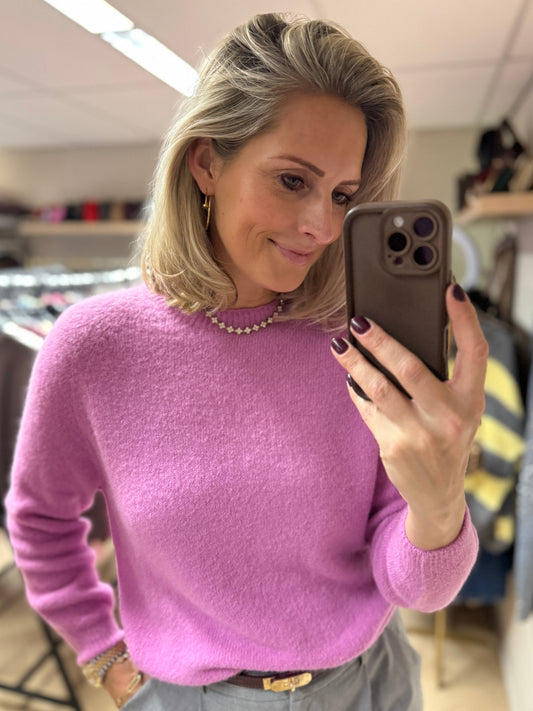 Trui Claudia Alpaca Lange Mouw Lilac