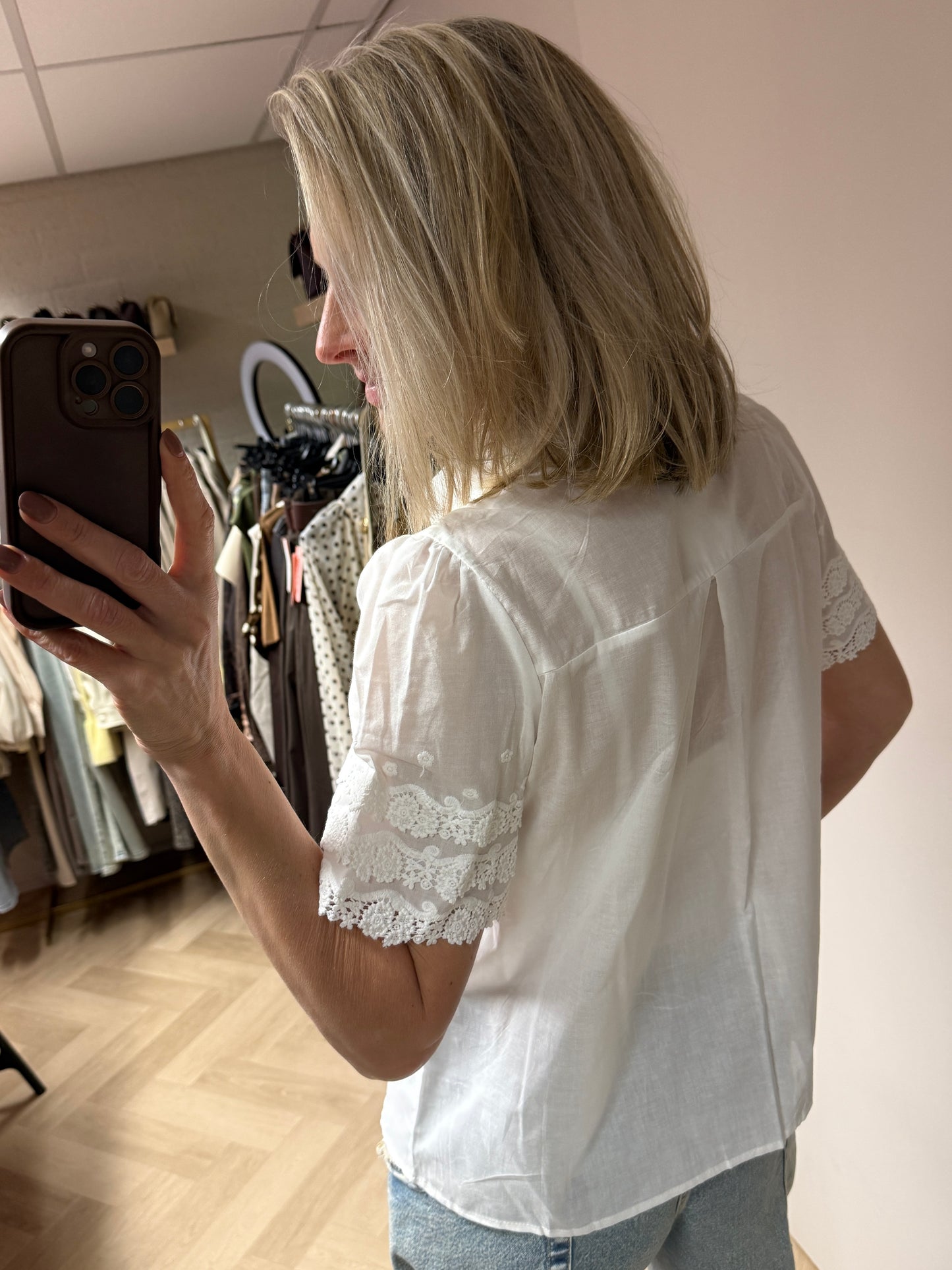 Blouse Edith Korte Mouw Wit