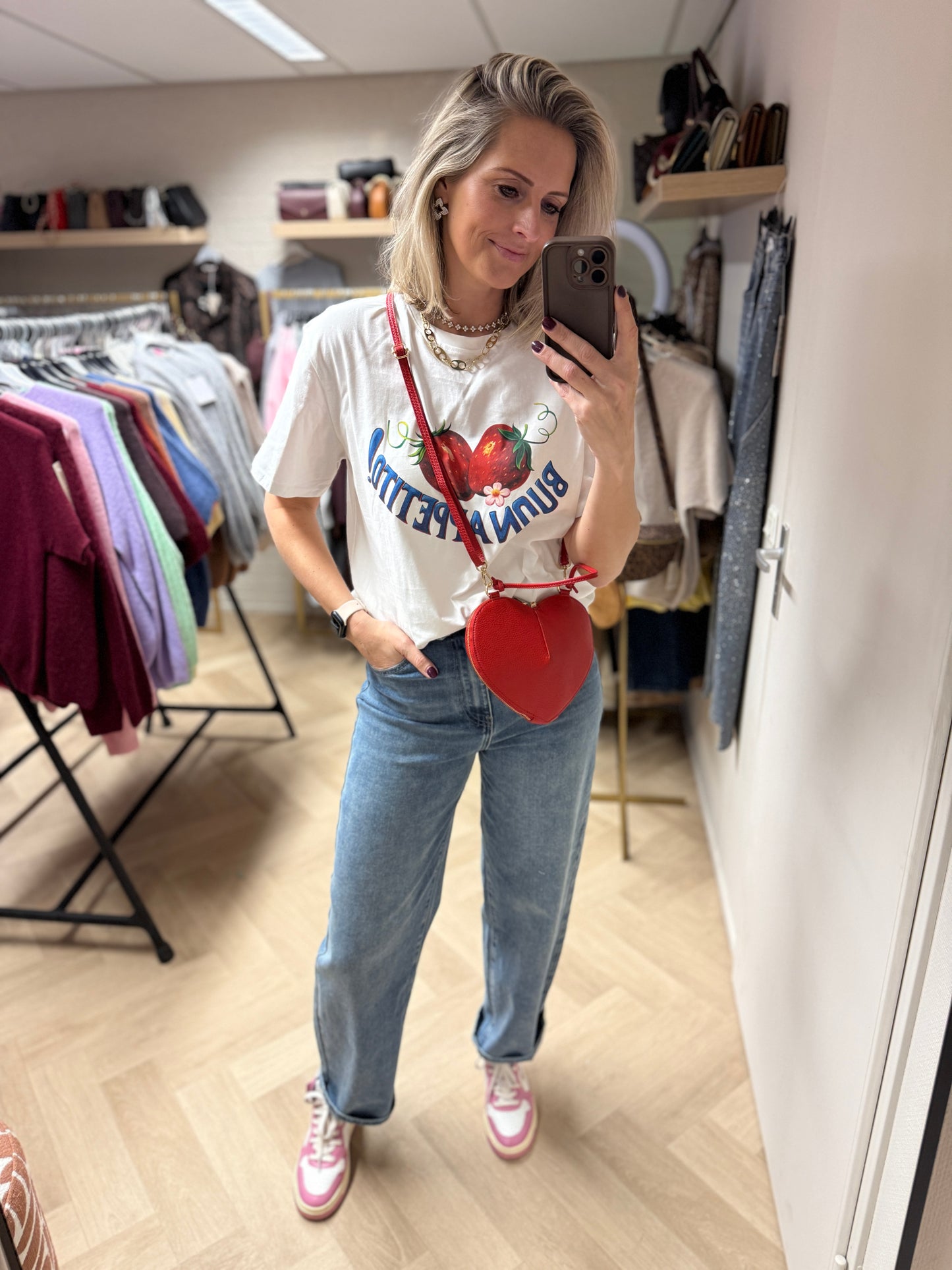 T Shirt Strawberry Wit