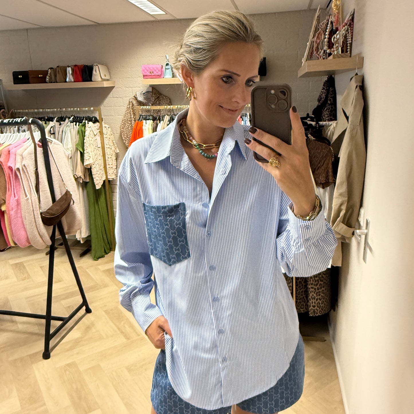 Blouse Logo Blauw
