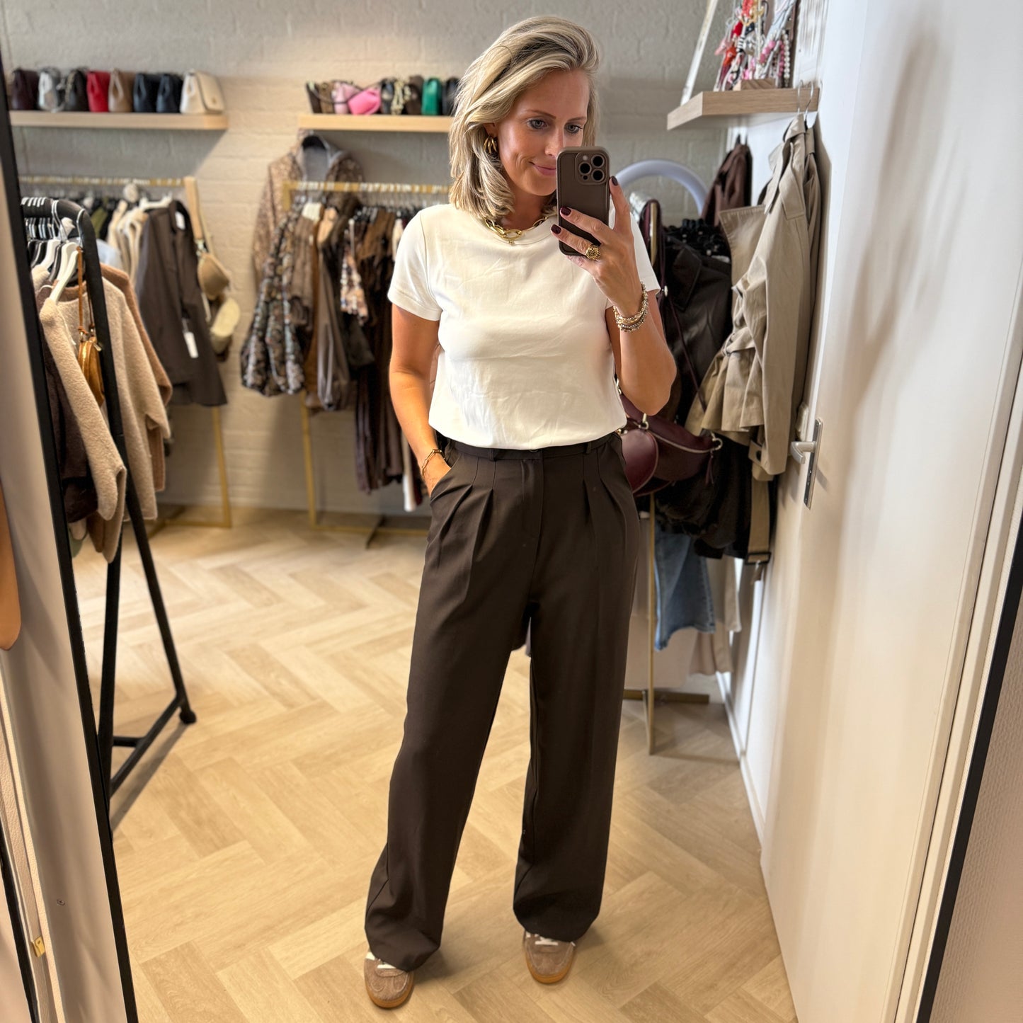 Pantalon Sharon Tall Donkerbruin