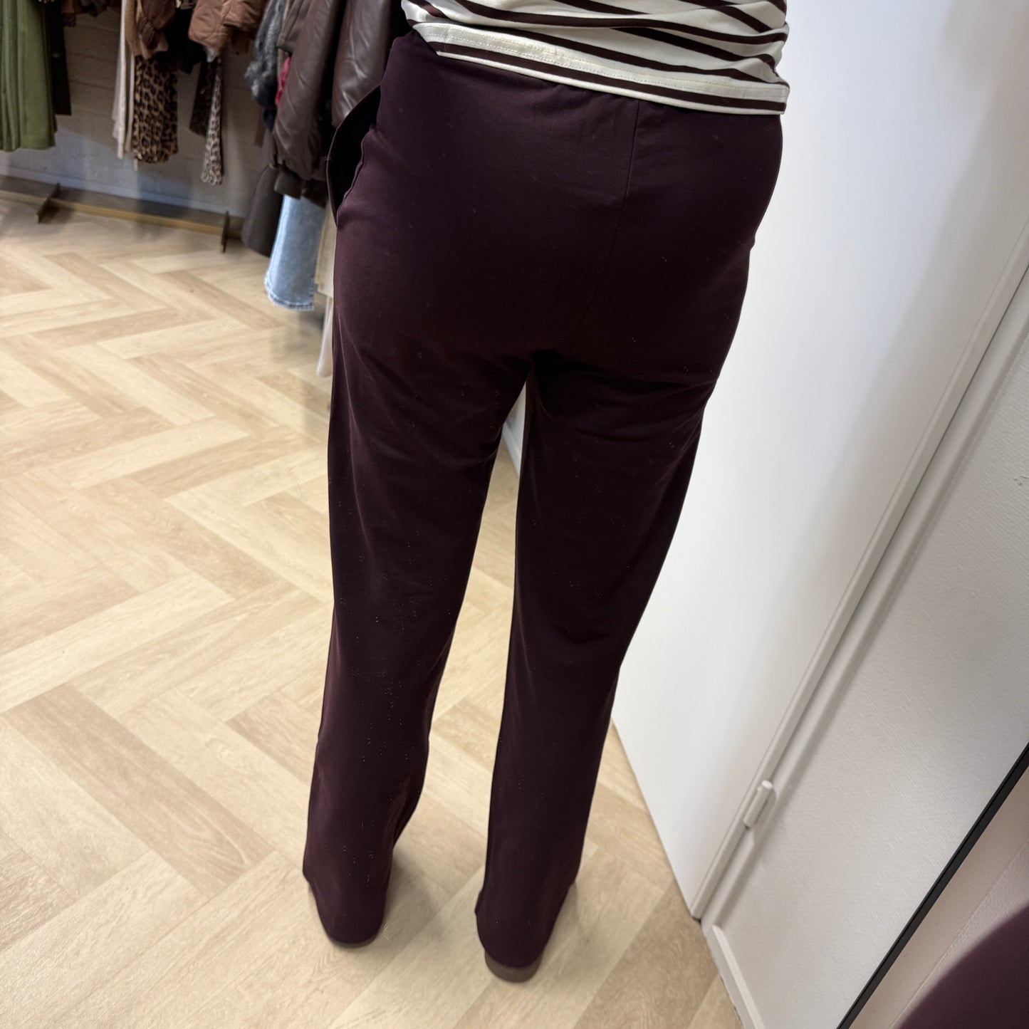 Broek Stephanie Katoen Aubergine