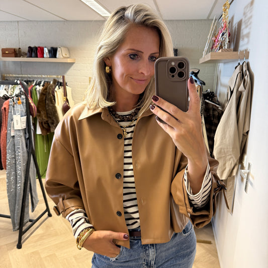 PU Trenchcoat Stevie Cape Camel