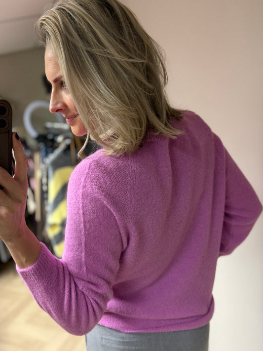 Trui Claudia Alpaca Lange Mouw Lilac