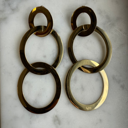 Oorbellen Ringen Plat Goud