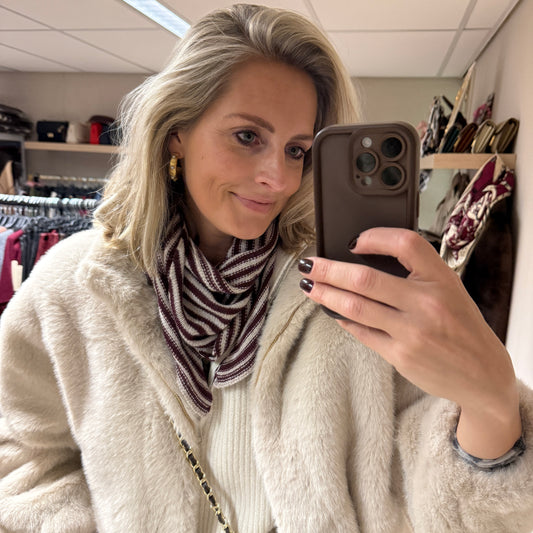 Sjaal Kaia Streep Bordeaux