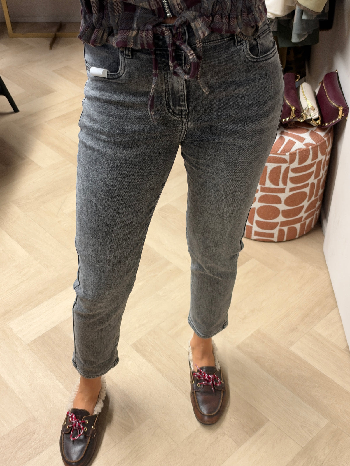 Jeans Eva Mom Fit Grijs
