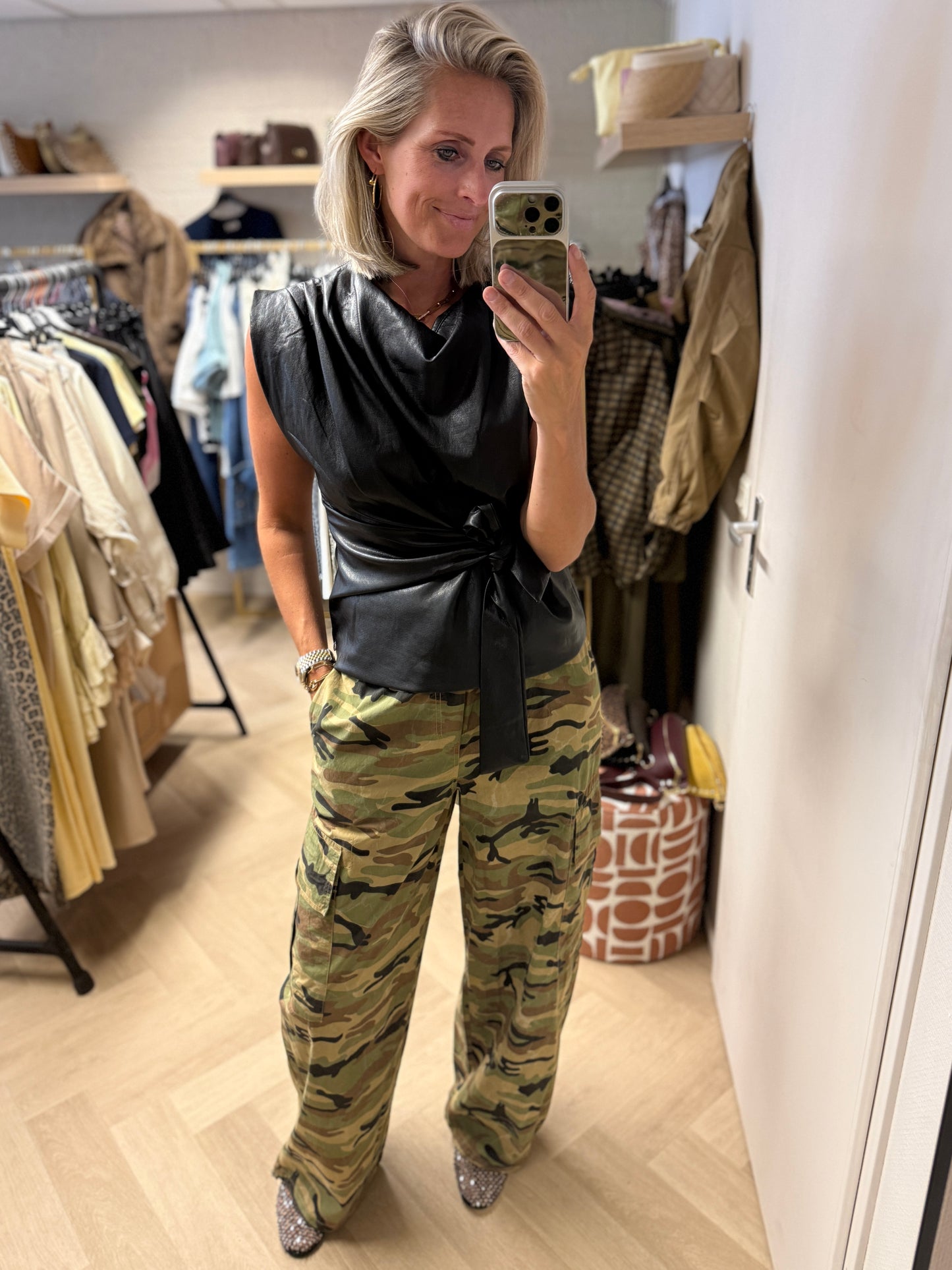 Top Macy PU Leer Zwart