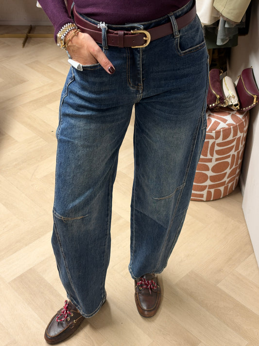 Jeans Hello Miss Barrel Pockets Blauw