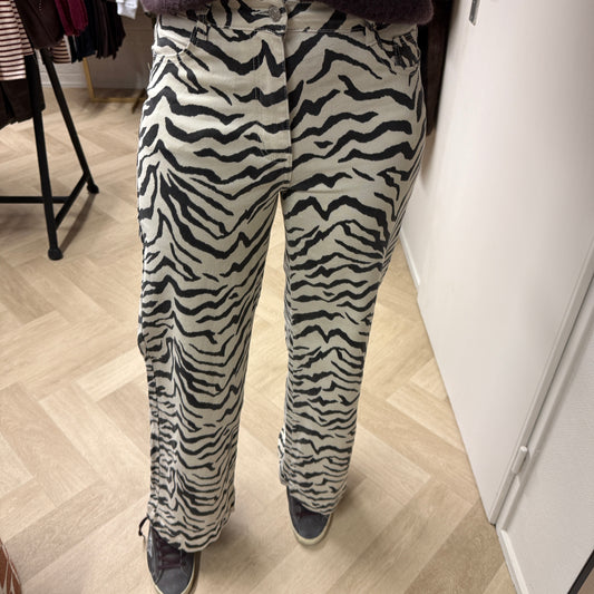 Jeans Wide Legg Zebra Bruin Ecru L32