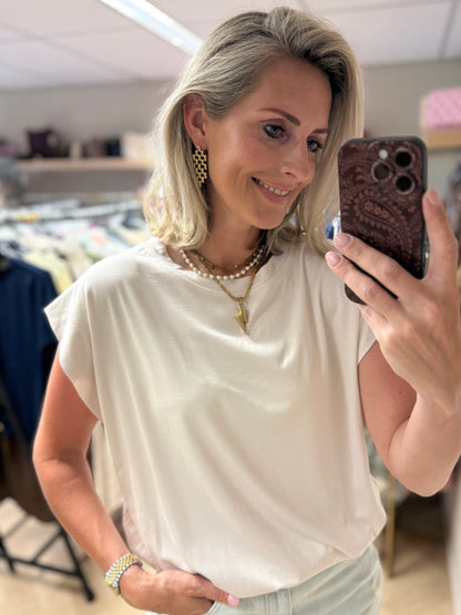 Shirt Joy Elastiek Beige
