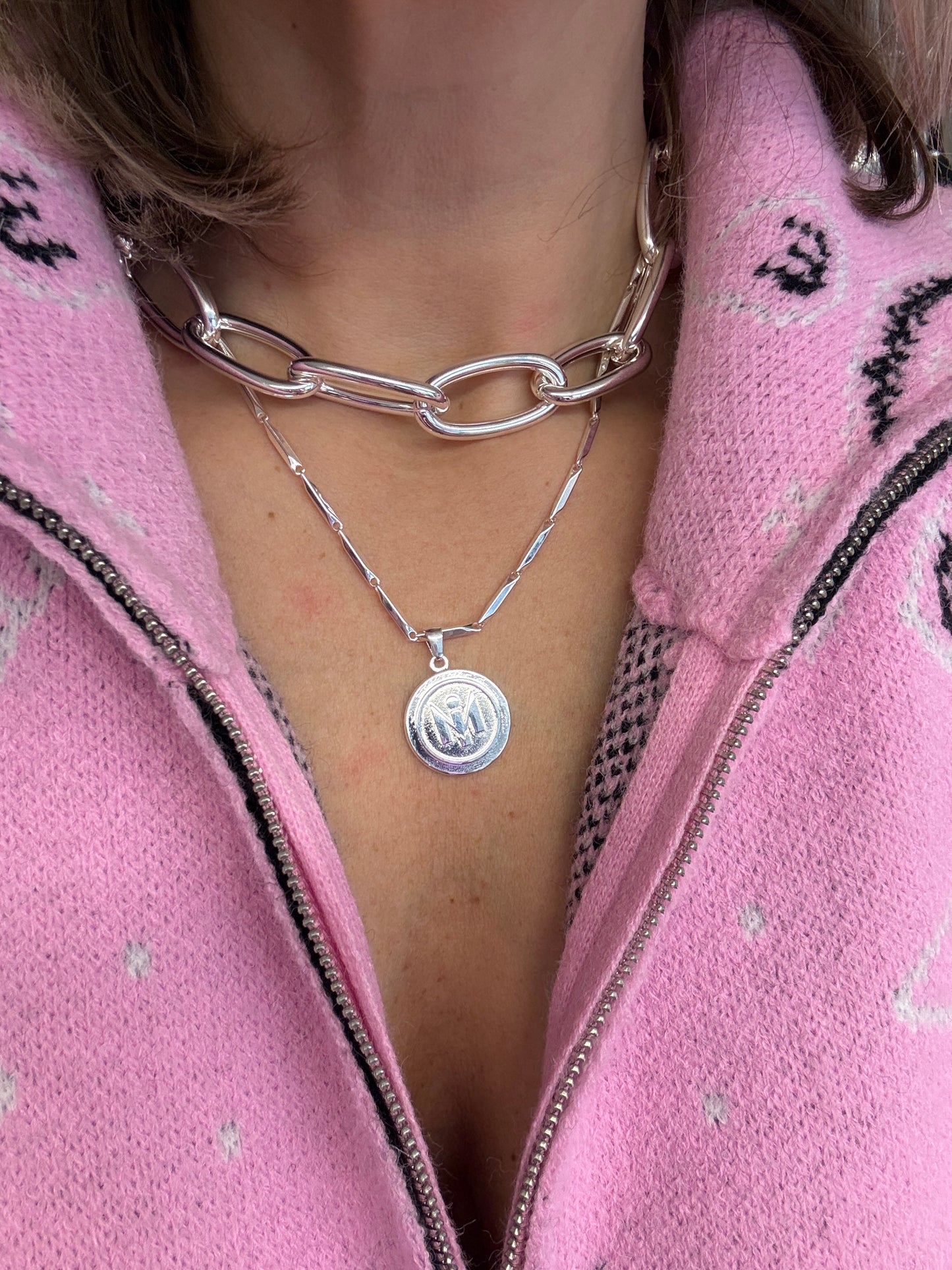 Ketting Mia Ronde Bedel Zilver